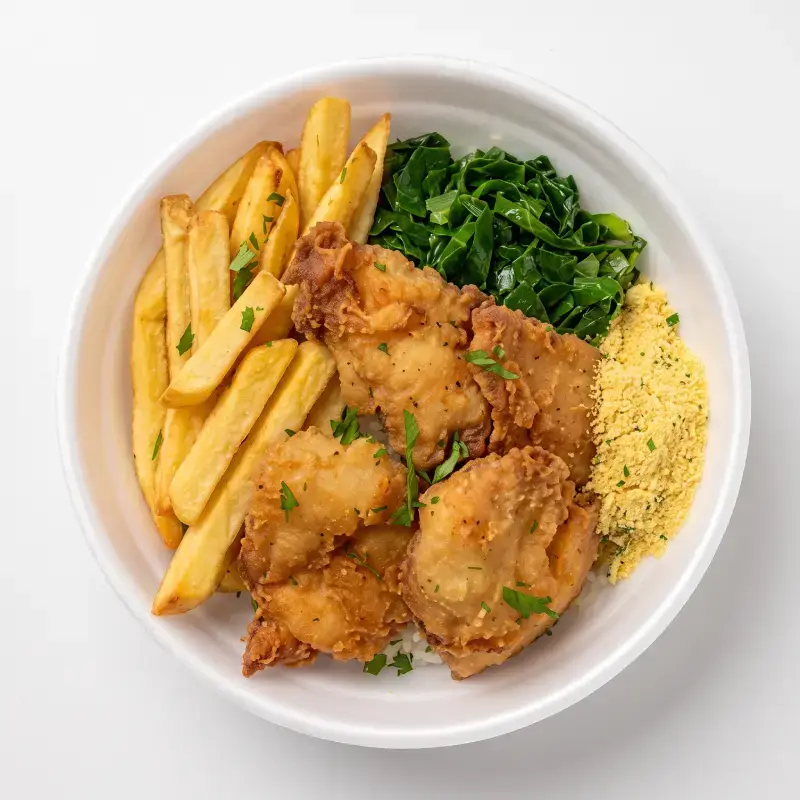 Caso 04: frango frito com acompanhamentos