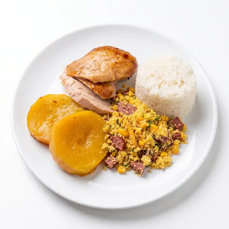 Caso 05: frango assado com arroz e abóbora